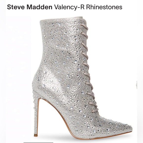 Steve Madden Shoes - Steve Madden Valency Rhinestone Calf Boots Booties New